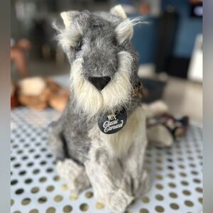 Classic Carousel Gray and White Plush Dog